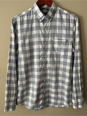 1901 Blue and White Checked Button-Down Shirt